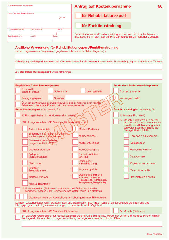 Muster_56_Rehasport Musterformular Rehasport Muster 56